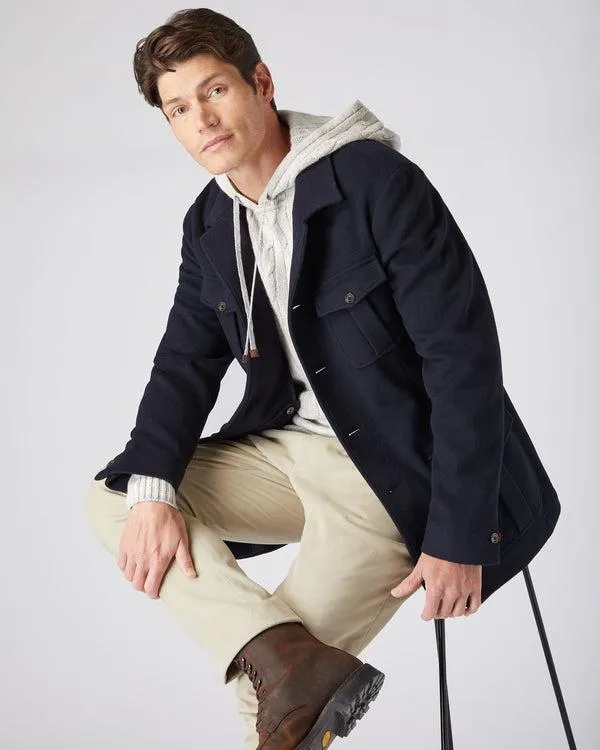Men Men039s Woven Cashmere JacketIn Navy Blue Navy Blue NPeal Coats and Jackets