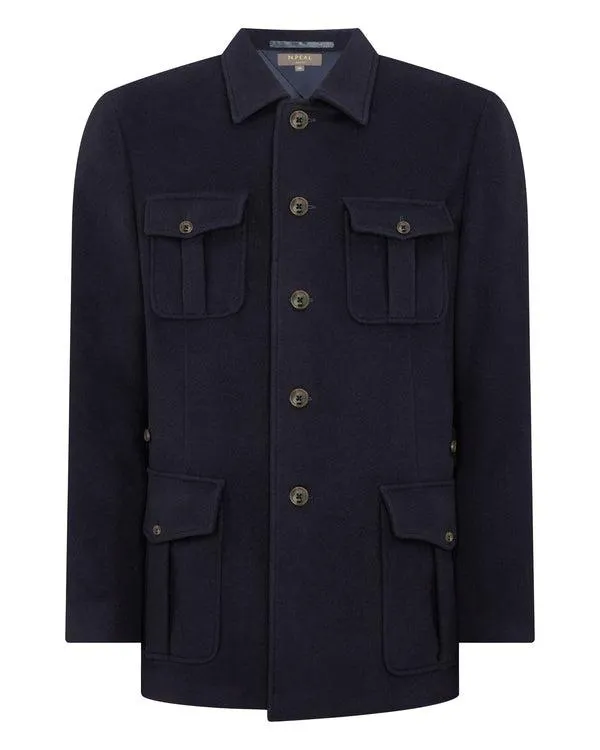 Men Men039s Woven Cashmere JacketIn Navy Blue Navy Blue NPeal Coats and Jackets