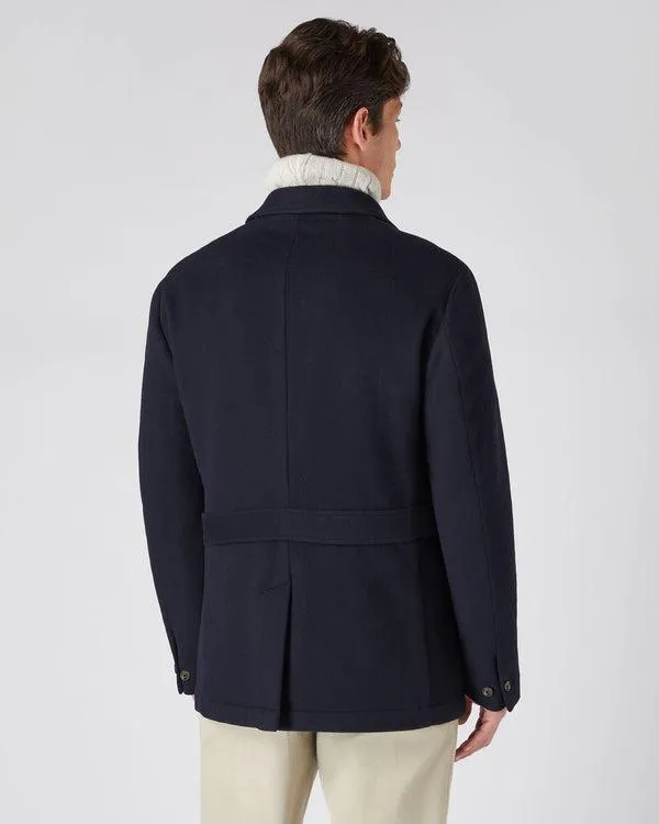Men Men039s Woven Cashmere JacketIn Navy Blue Navy Blue NPeal Coats and Jackets