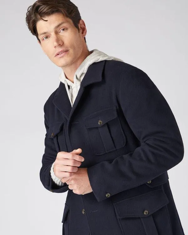 Men Men039s Woven Cashmere JacketIn Navy Blue Navy Blue NPeal Coats and Jackets