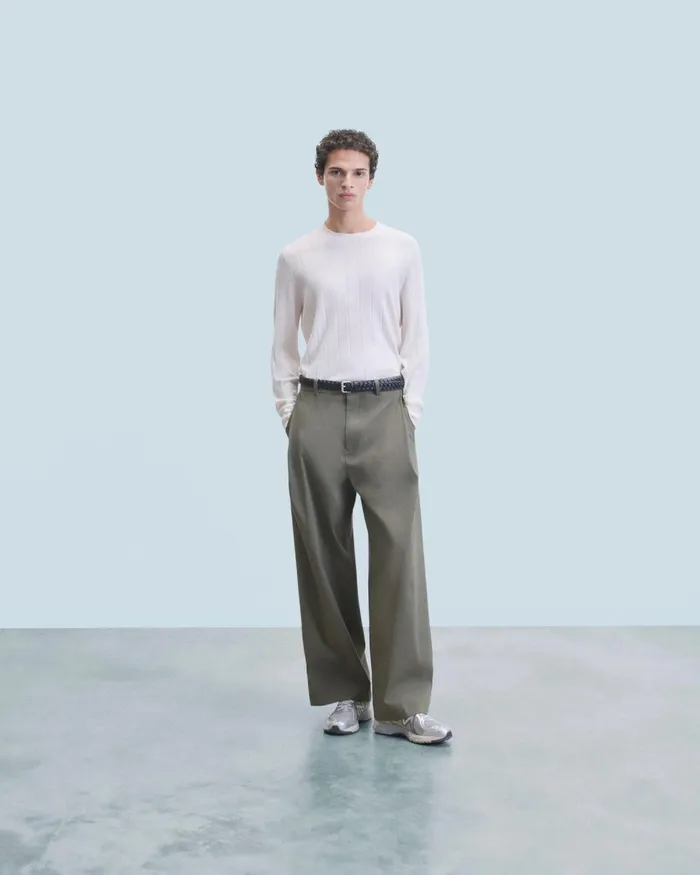 Men Merino Wool Sweaters From Future Crew Neck Sweater Sand