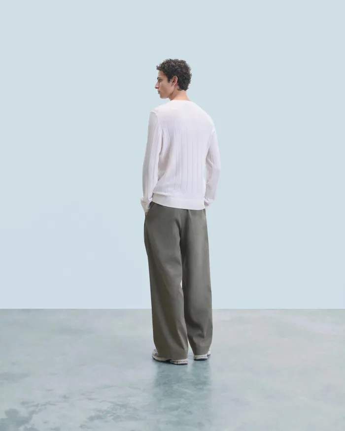 Men Merino Wool Sweaters From Future Crew Neck Sweater Sand