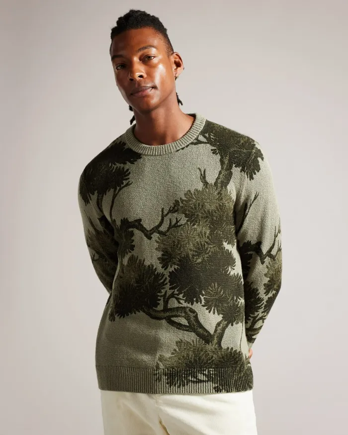 Men MERSON 8211 Jacquard Crew Neck Jumper Pale Green Ted Baker Jumpers and Knitwear Men MERSON 8211 Jacquard Crew Neck Jumper Pale Green Ted Baker Jumpers and Knitwear