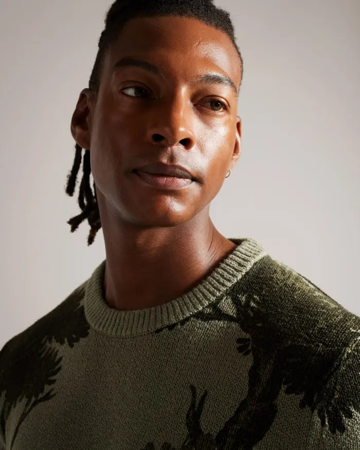 Men MERSON 8211 Jacquard Crew Neck Jumper Pale Green Ted Baker Jumpers and Knitwear Men MERSON 8211 Jacquard Crew Neck Jumper Pale Green Ted Baker Jumpers and Knitwear