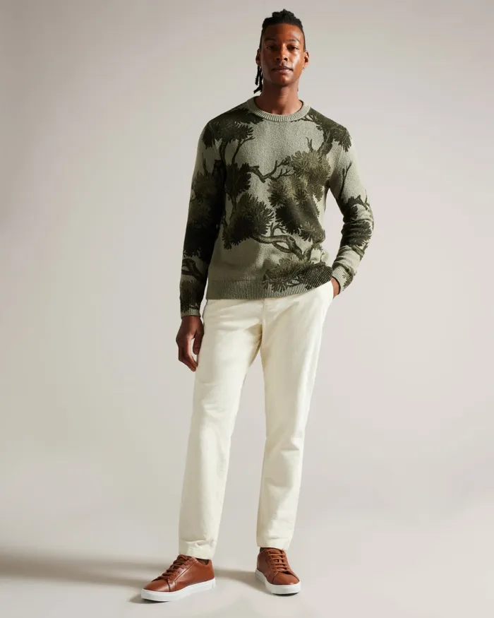 Men MERSON 8211 Jacquard Crew Neck Jumper Pale Green Ted Baker Jumpers and Knitwear Men MERSON 8211 Jacquard Crew Neck Jumper Pale Green Ted Baker Jumpers and Knitwear