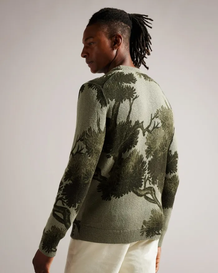 Men MERSON 8211 Jacquard Crew Neck Jumper Pale Green Ted Baker Jumpers and Knitwear Men MERSON 8211 Jacquard Crew Neck Jumper Pale Green Ted Baker Jumpers and Knitwear