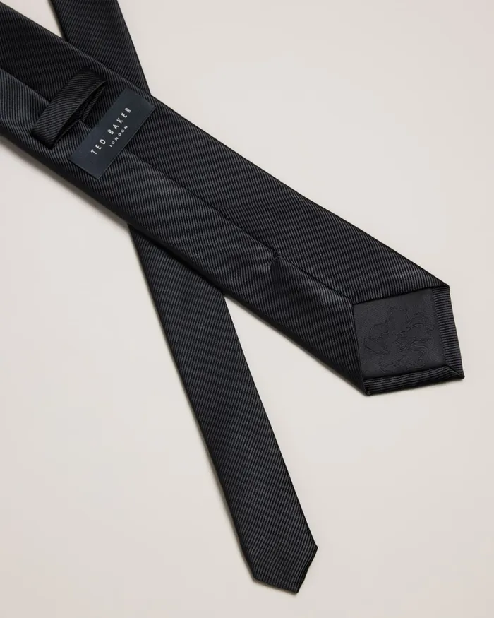Men MOOREZ 8211 Ottoman Silk Tie Black Ted Baker Ties and Bowties