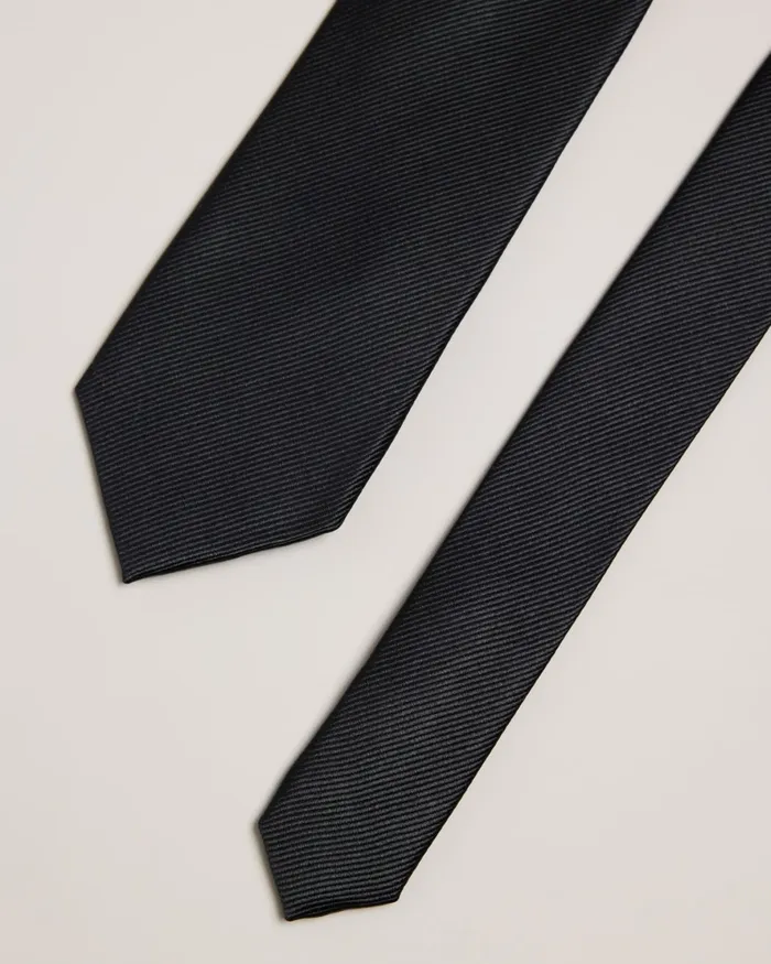 Men MOOREZ 8211 Ottoman Silk Tie Black Ted Baker Ties and Bowties Men MOOREZ 8211 Ottoman Silk Tie Black Ted Baker Ties and Bowties