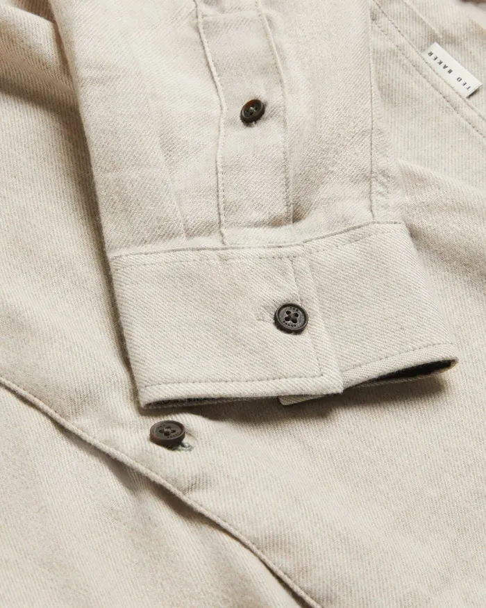 Men NARNI 8211 Lightweight Twill Flannel Shirt Stone Ted Baker Shirts