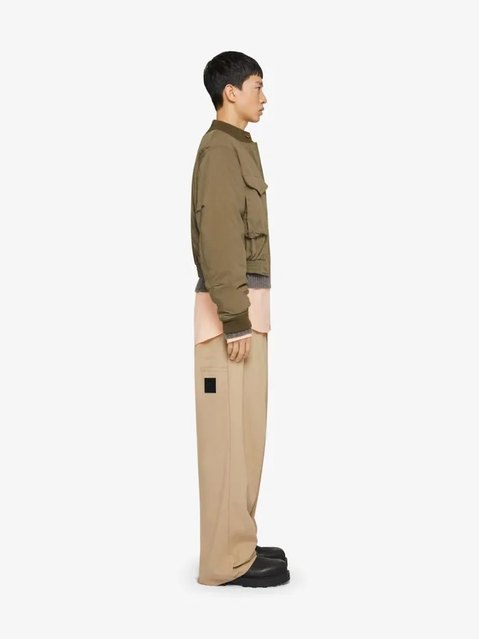 Men Outerwear and Blousons Givenchy Cropped Bomber Jacket In Cotton Olive Green