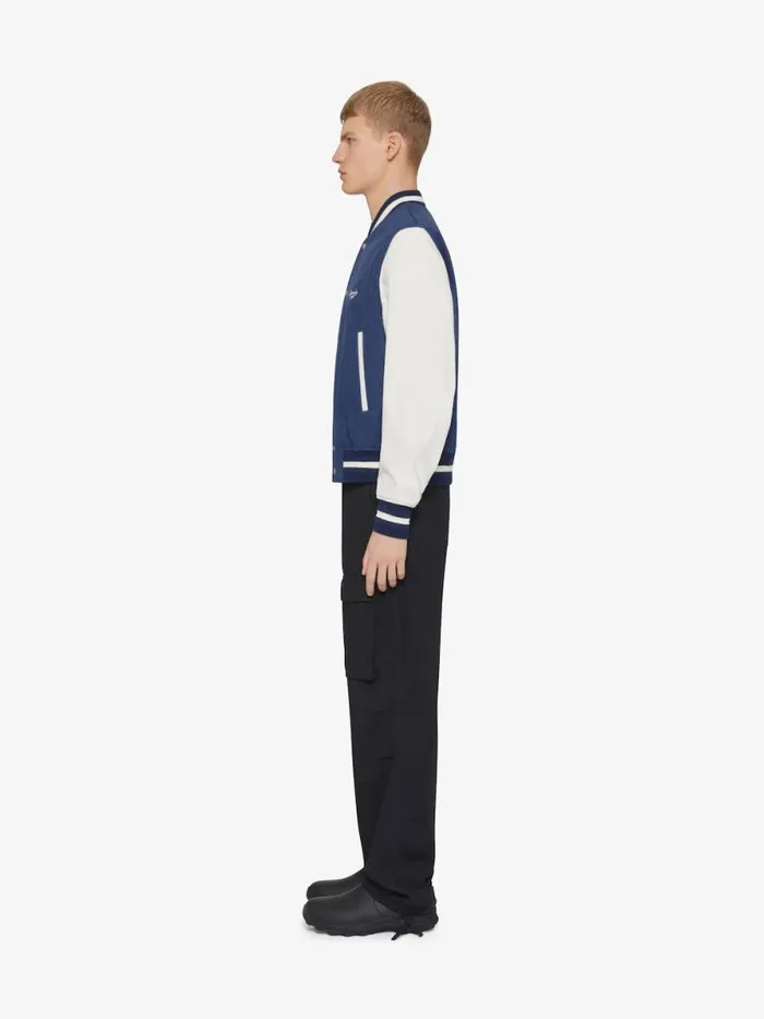 Men Outerwear and Blousons Givenchy GIVENCHY 1952 Varsity Jacket In Denim Bluewhite