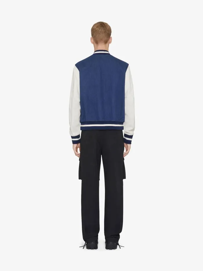 Men Outerwear and Blousons Givenchy GIVENCHY 1952 Varsity Jacket In Denim Bluewhite