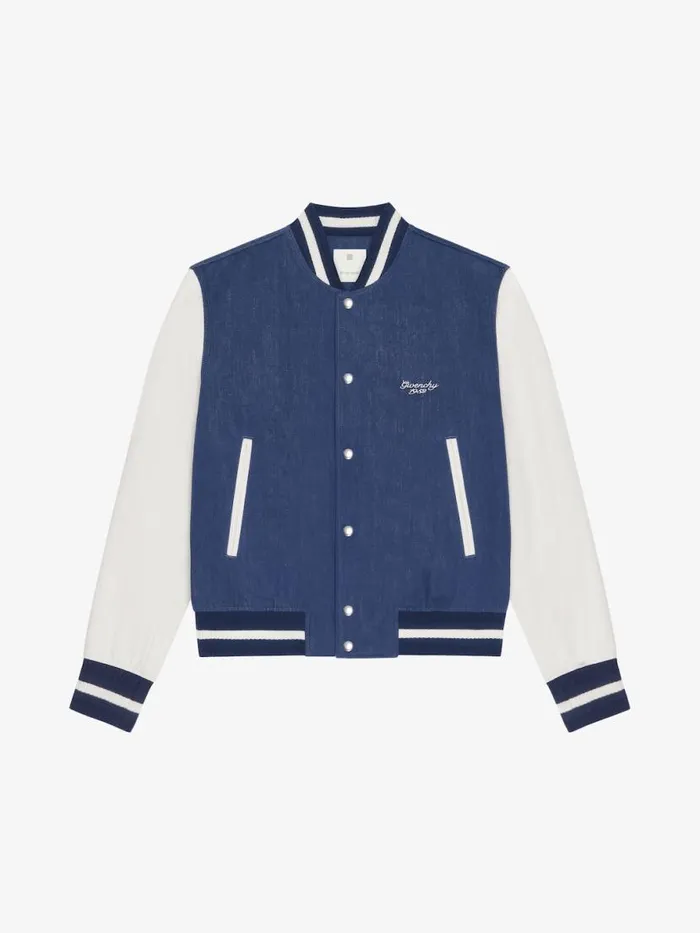Men Outerwear and Blousons Givenchy GIVENCHY 1952 Varsity Jacket In Denim Bluewhite