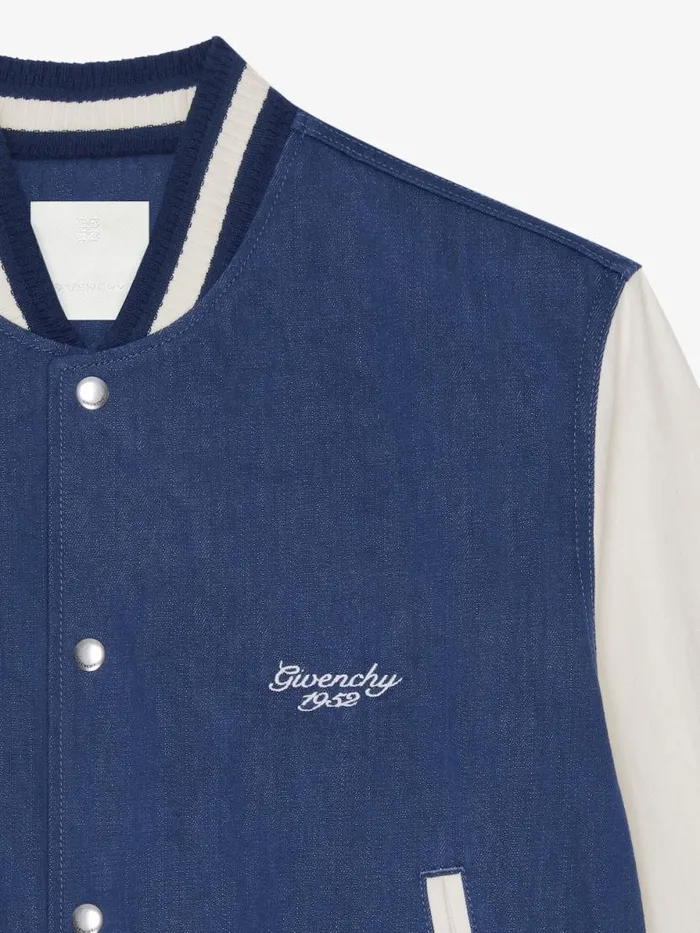 Men Outerwear and Blousons Givenchy GIVENCHY 1952 Varsity Jacket In Denim Bluewhite