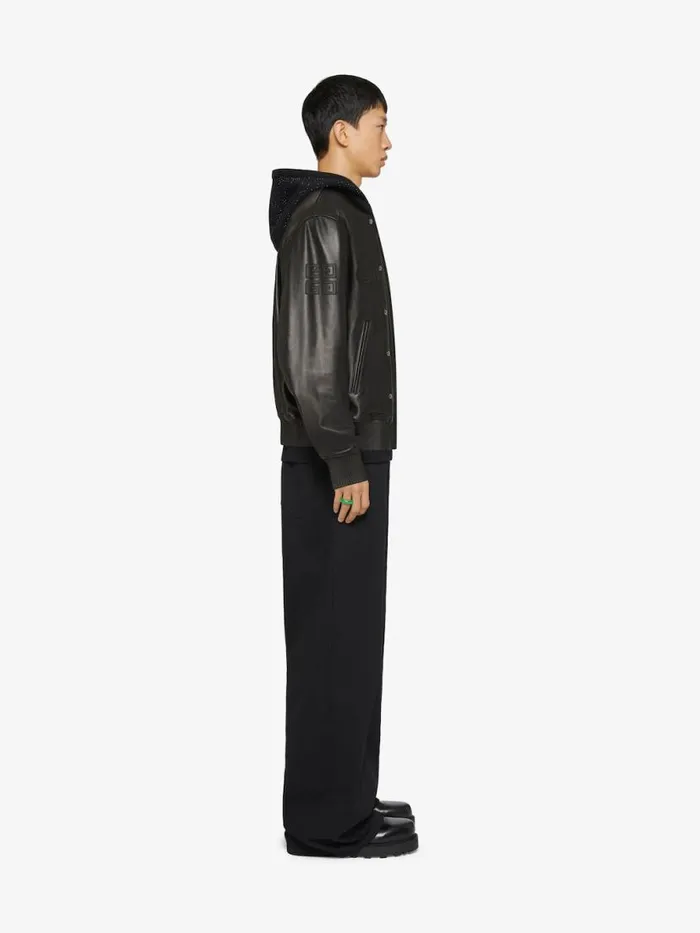 Men Outerwear and Blousons Givenchy GIVENCHY Varsity Jacket In Leather Black