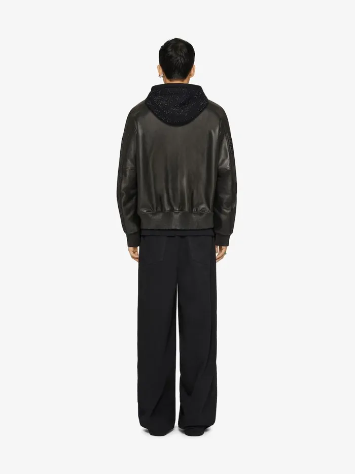 Men Outerwear and Blousons Givenchy GIVENCHY Varsity Jacket In Leather Black