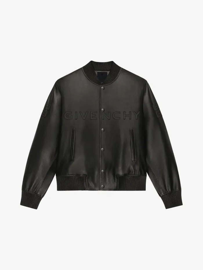 Men Outerwear and Blousons Givenchy GIVENCHY Varsity Jacket In Leather Black