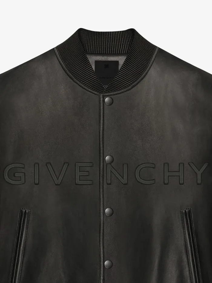 Men Outerwear and Blousons Givenchy GIVENCHY Varsity Jacket In Leather Black
