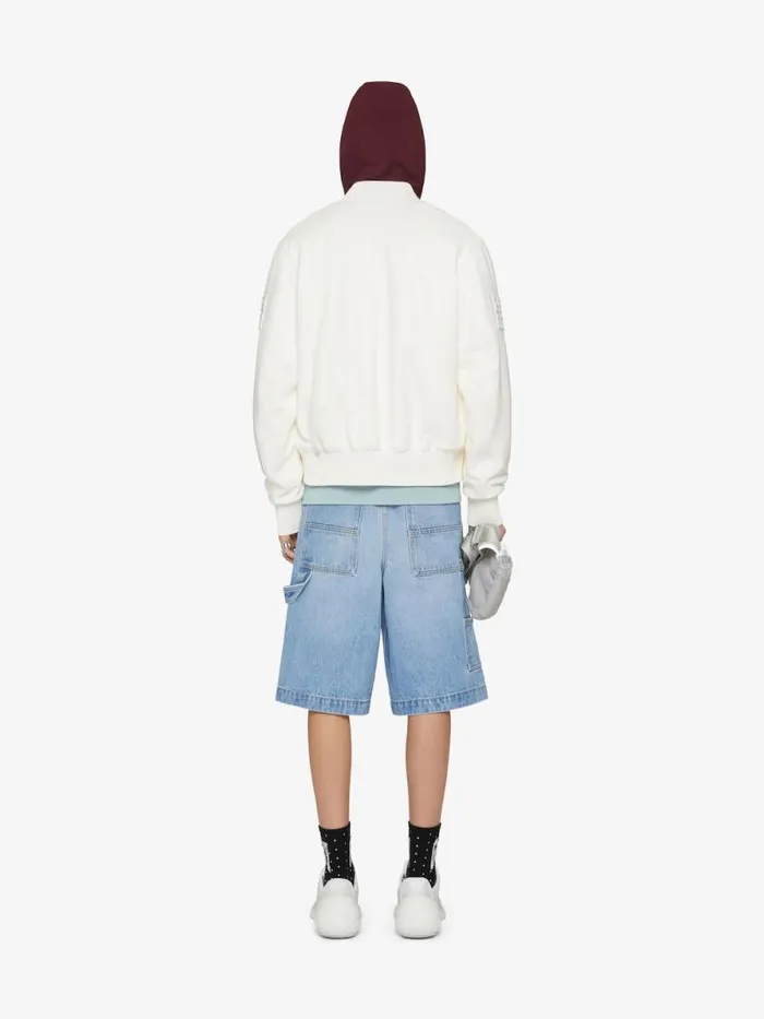 Men Outerwear and Blousons Givenchy GIVENCHY Varsity Jacket In Leather White