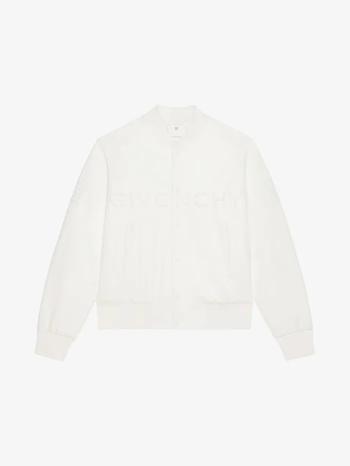Men Outerwear and Blousons Givenchy GIVENCHY Varsity Jacket In Leather White