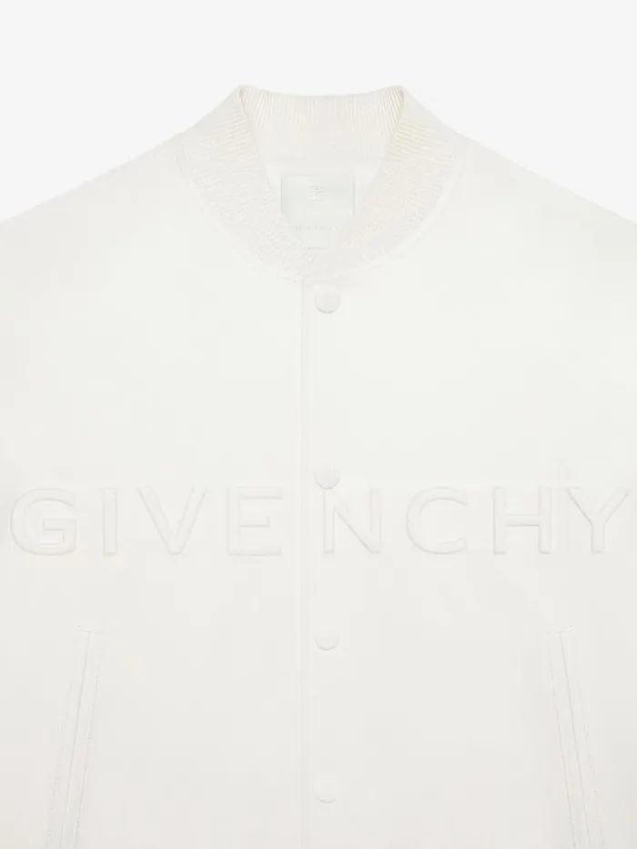 Men Outerwear and Blousons Givenchy GIVENCHY Varsity Jacket In Leather White
