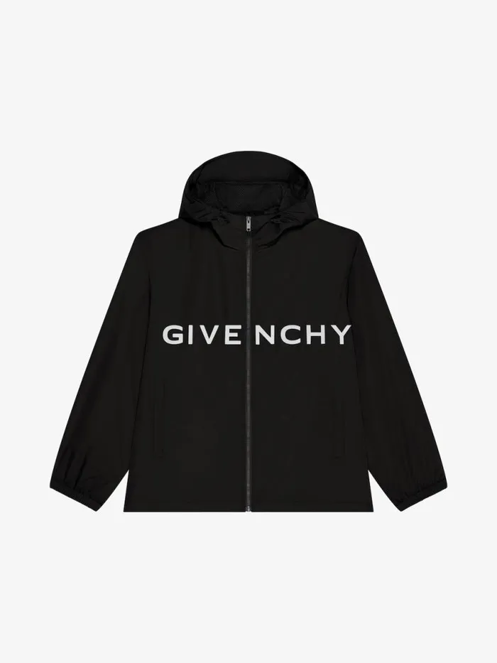 Men Outerwear and Blousons Givenchy GIVENCHY Windbreaker In Technical Fabric Black