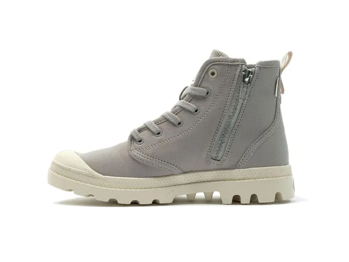 Men Palladium Boots Pampa Hi Zip Organic Grey Berry