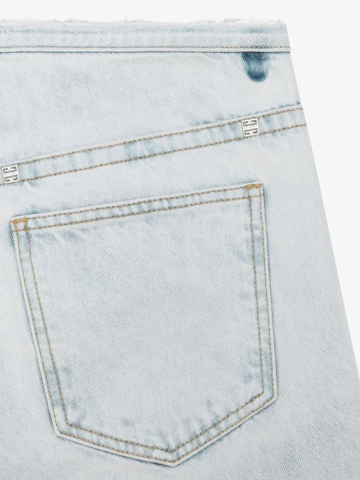 Men Pants and Shorts Givenchy Bermuda Shorts In Denim Pale Blue