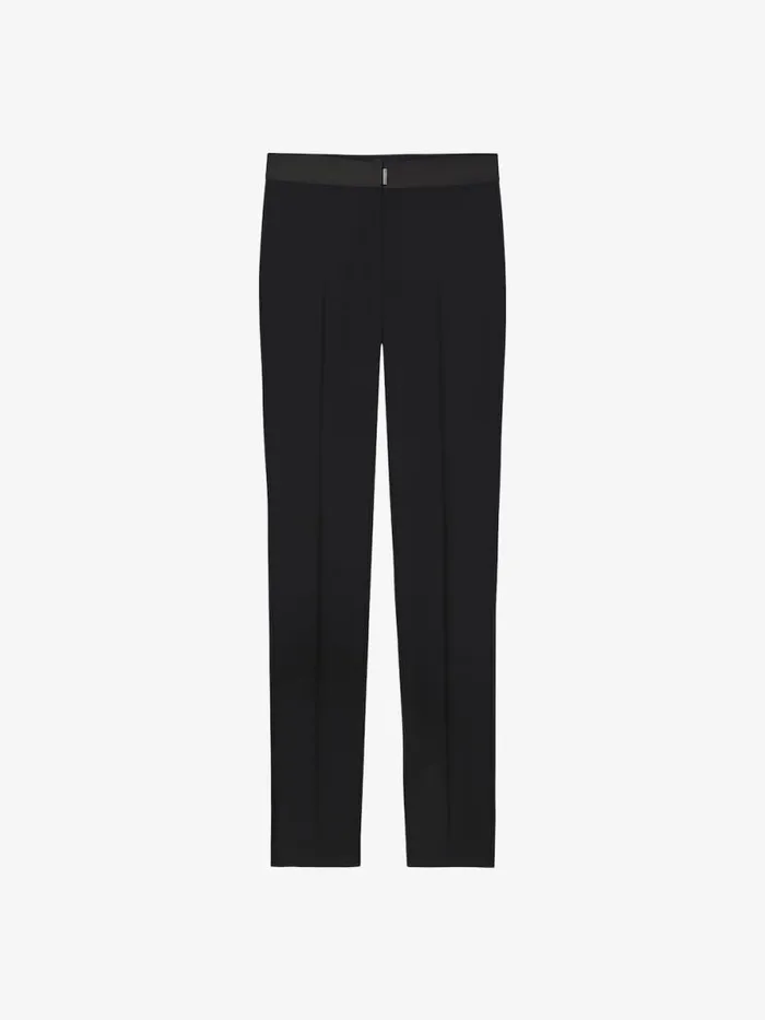 Men Pants and Shorts Givenchy Pants In Wool And Mohair With Satin Belt Black