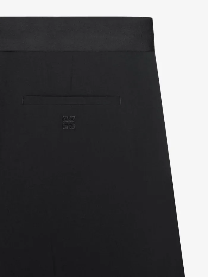 Men Pants and Shorts Givenchy Slim Fit Tailored Pants In Wool With Satin Waistband Black