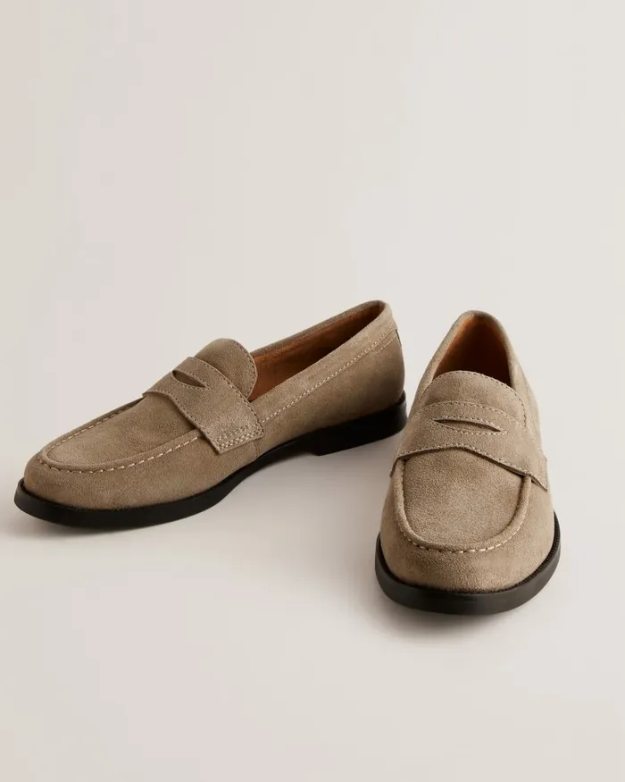 Men PARLIAM 8211 Textured Leather Saddle Loafers Khaki Ted Baker Loafers Men PARLIAM 8211 Textured Leather Saddle Loafers Khaki Ted Baker Loafers