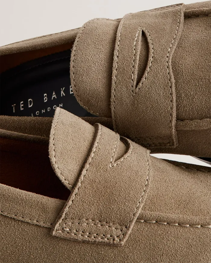 Men PARLIAM 8211 Textured Leather Saddle Loafers Khaki Ted Baker Loafers Men PARLIAM 8211 Textured Leather Saddle Loafers Khaki Ted Baker Loafers