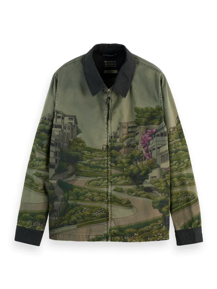Men PHOTOPRINTED TWILL COACH JACKET Lombard Street Scenery Scotch and Soda Jackets and Coats Men PHOTOPRINTED TWILL COACH JACKET Lombard Street Scenery Scotch and Soda Jackets and Coats