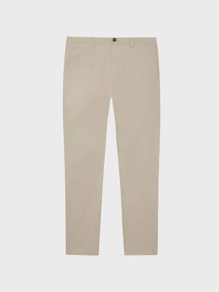 Men Pitch Slim Fit Washed Chinos Stone Reiss Trousers