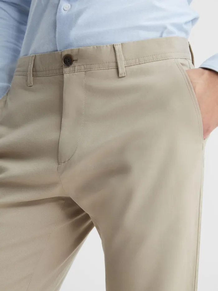 Men Pitch Slim Fit Washed Chinos Stone Reiss Trousers