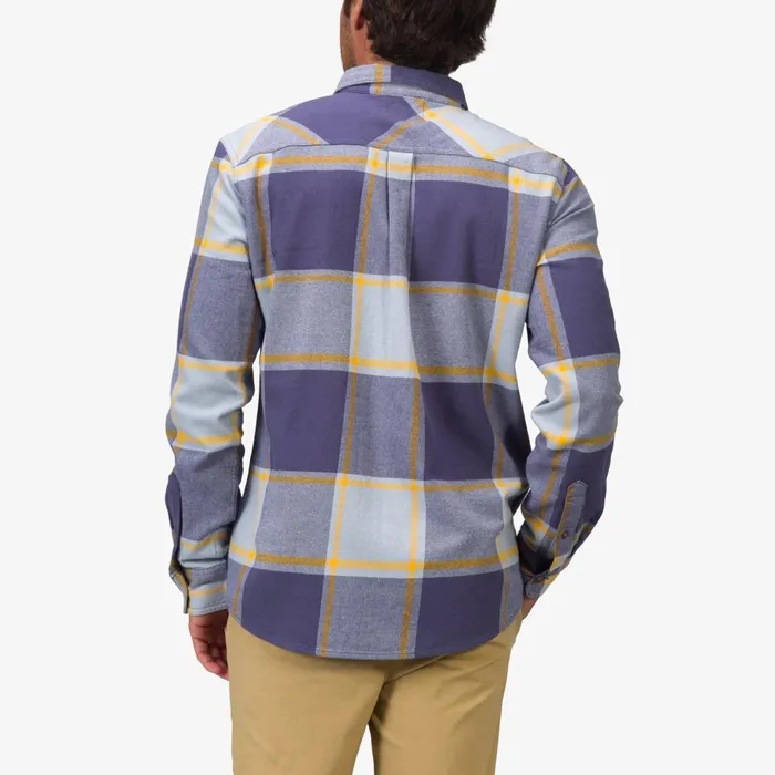 Men Reef Outerwear Morris Long Sleeve Woven Shirt Blue Fog