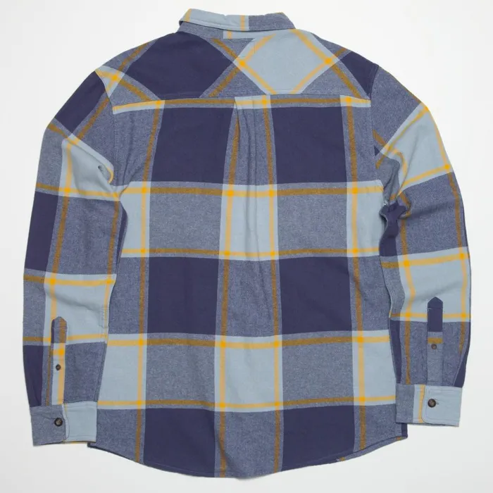 Men Reef Outerwear Morris Long Sleeve Woven Shirt Blue Fog
