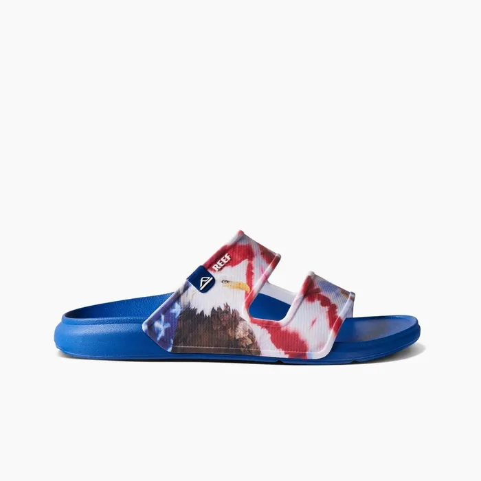 Men Reef Slides Oasis Double Up Red White And Blue