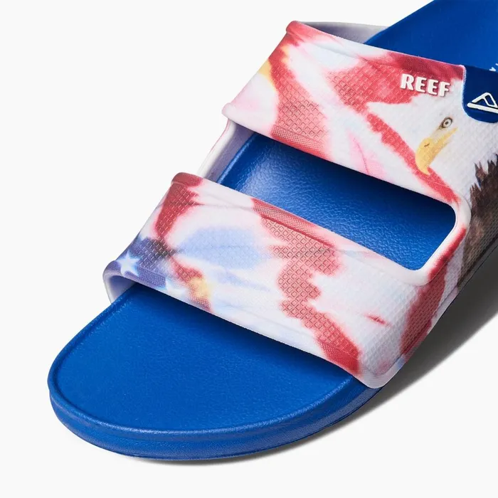 Men Reef Slides Oasis Double Up Red White And Blue Men Reef Slides Oasis Double Up Red White And Blue