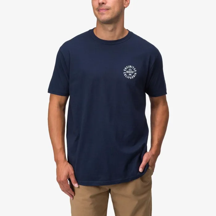 Men Reef TShirts and Shirts Rancho Tee Navy White Men Reef TShirts and Shirts Rancho Tee Navy White