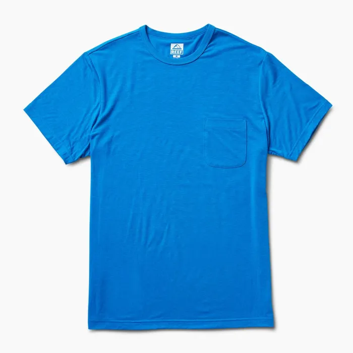 Men Reef TShirts and Shirts Smith Short Sleeve Pocket Knit Tee French Blue Men Reef TShirts and Shirts Smith Short Sleeve Pocket Knit Tee French Blue