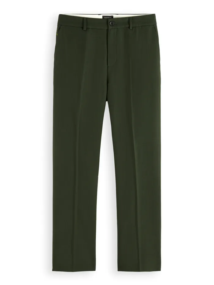 Men Relaxed Straight Fit Woolblend Chino Heritage Green Scotch and Soda Pants