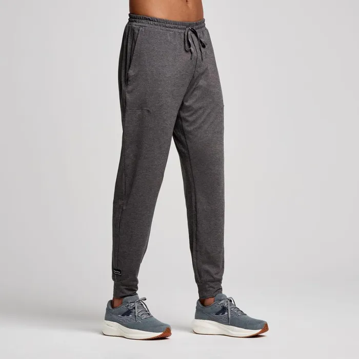 Men Saucony Bottoms Triumph Pant Carbon Heather