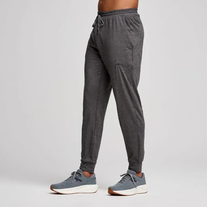 Men Saucony Bottoms Triumph Pant Carbon Heather