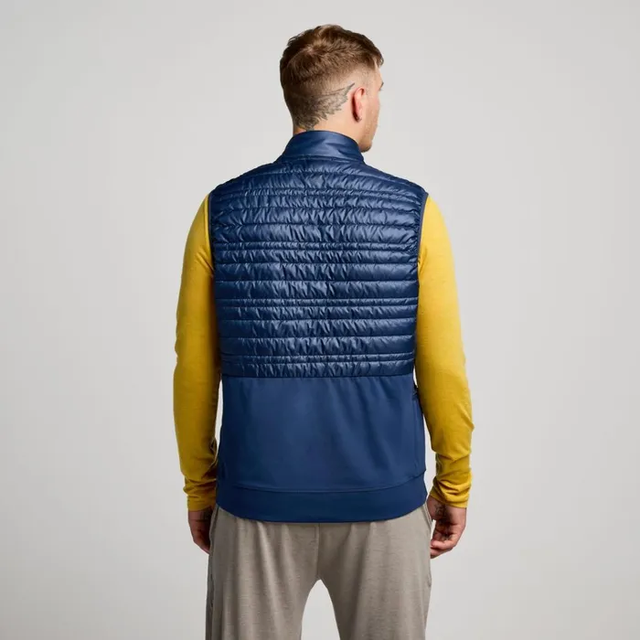 Men Saucony Jackets Hurricane Insulated Vest Navy