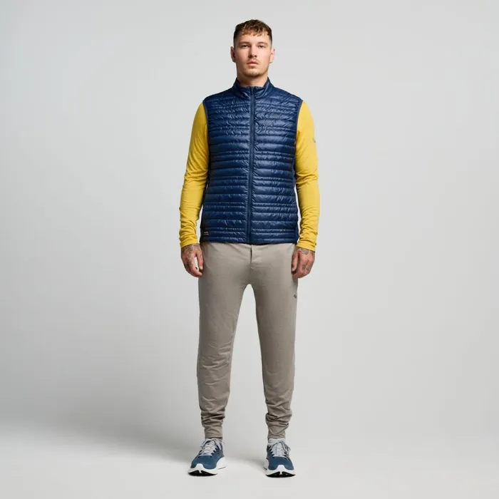 Men Saucony Jackets Hurricane Insulated Vest Navy
