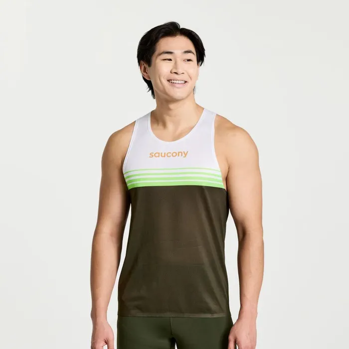 Men Saucony Tops Elite Singlet Umbra