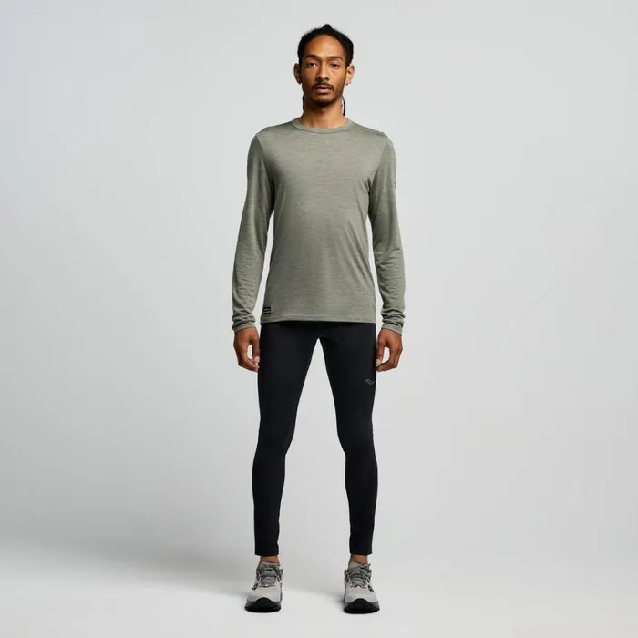 Men Saucony Tops Peregrine Merino Long Sleeve Bough Heather