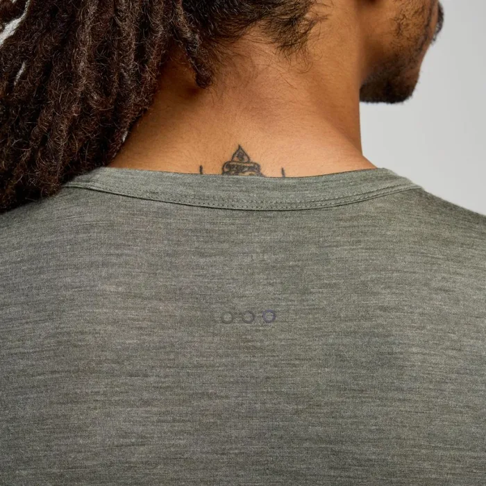 Men Saucony Tops Peregrine Merino Long Sleeve Bough Heather