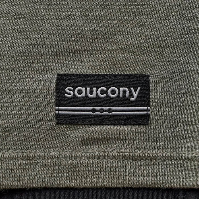 Men Saucony Tops Peregrine Merino Long Sleeve Bough Heather